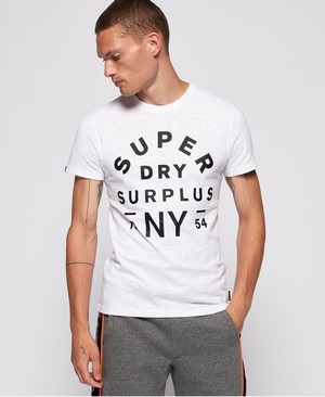 Superdry Surplus Goods Classic Graphic Férfi Pólók Fehér | OSDKB6729